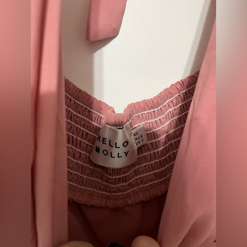 HELLO MOLLY | Into The Middle Tulle Halter Maxi Dress Pink in XS/US 2/AU 6 - Picture 8 of 15